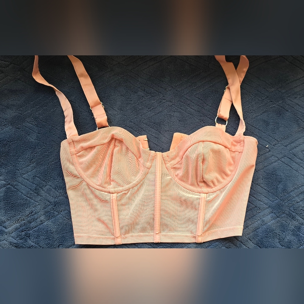 Peach Longline crop shirt